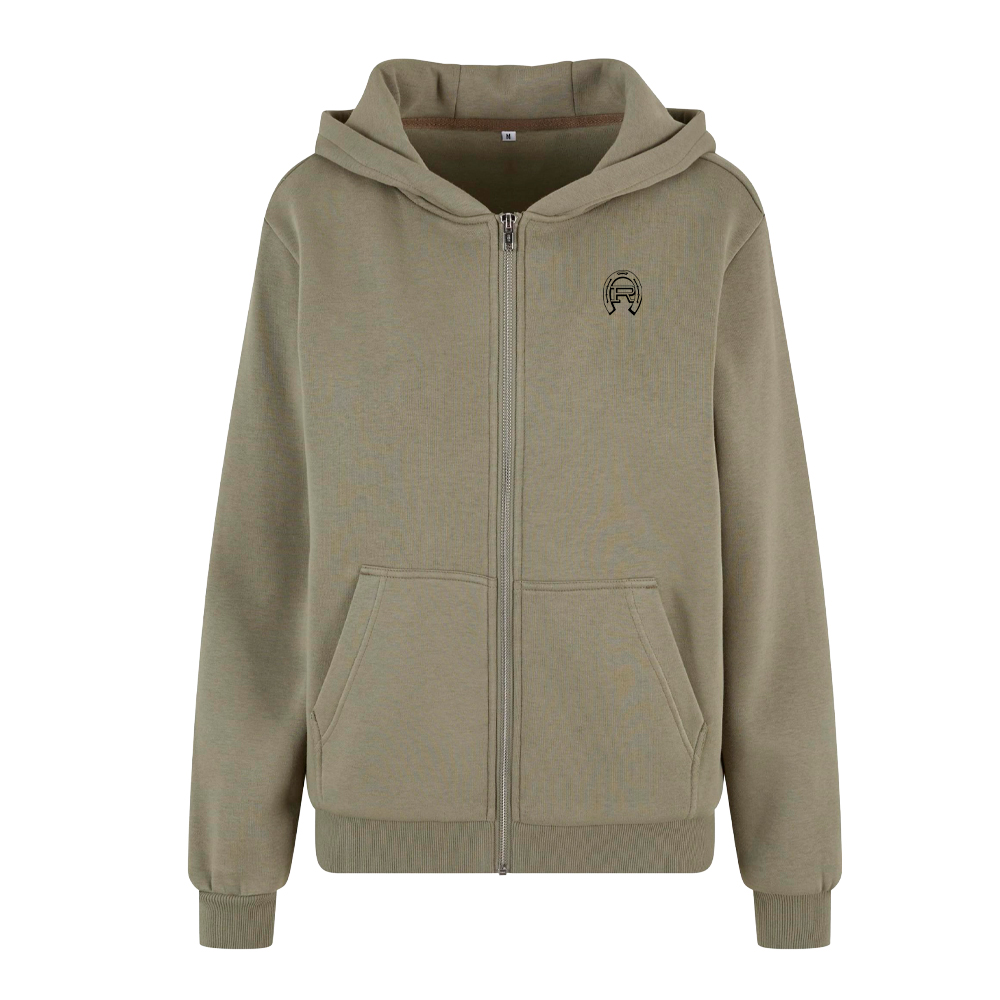 Zip-Hoodie overzised Oliv