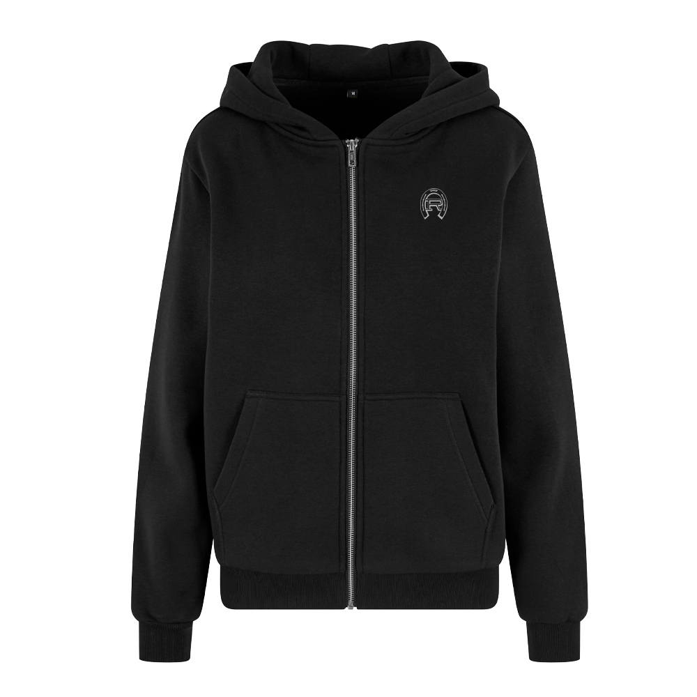 Zip-Hoodie overzised schwarz